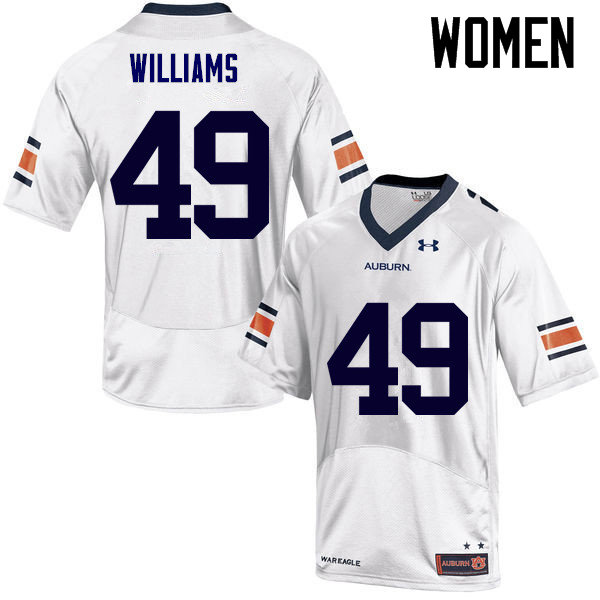 Women's Auburn Tigers #49 Darrell Williams White College Stitched Football Jersey